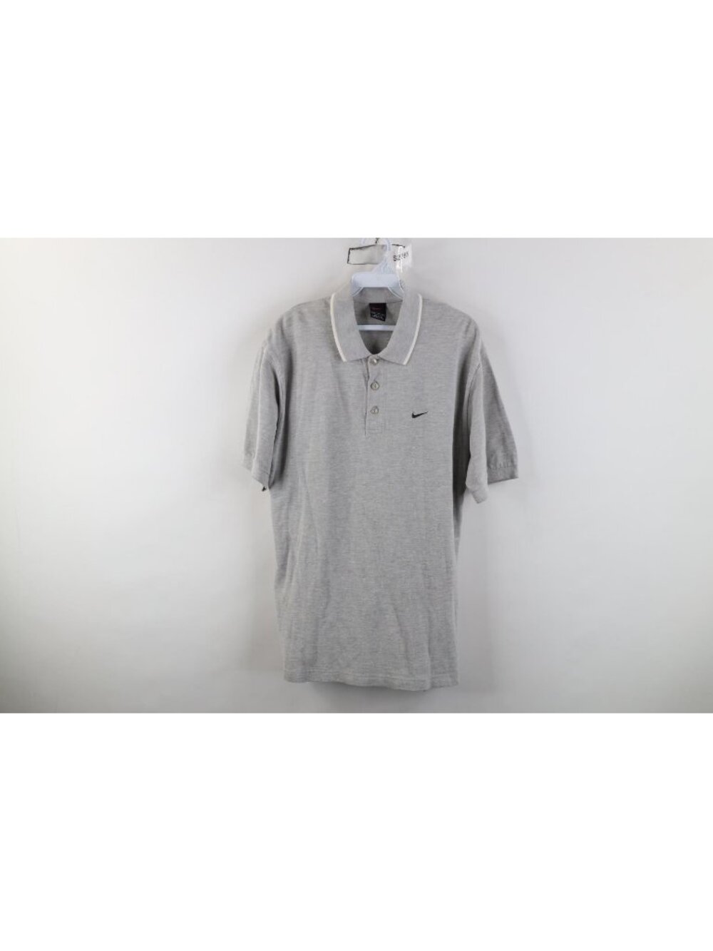 Vintage 90s Nike Mens Small Travis Scott Mini Swoosh Knit Golf Polo Shirt Gray
